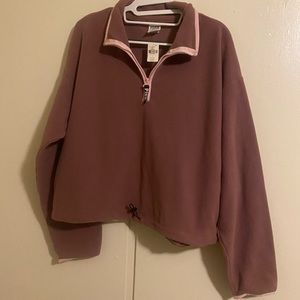New PINK Brand dusty rose color fleece 1/2 zip pullover size large